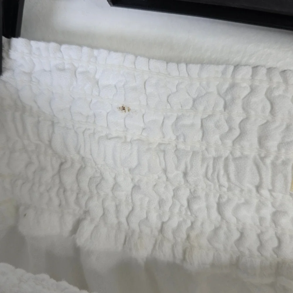 Seasplice Resort Wear White‎ 100% Peruvian Cotton Lace Trim Wide Leg Pants XL - Picture 6 of 6